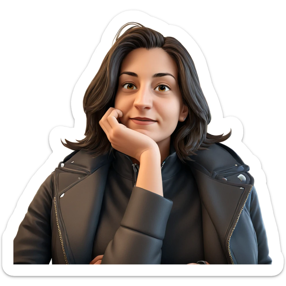 cozy indoor moment with jacket sticker