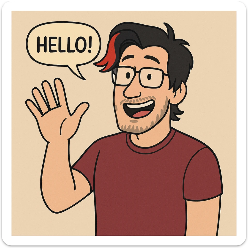 MARKIPLIER a hand and say hello sticker