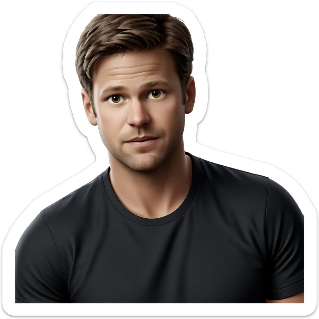 brown haired boy portrait sticker