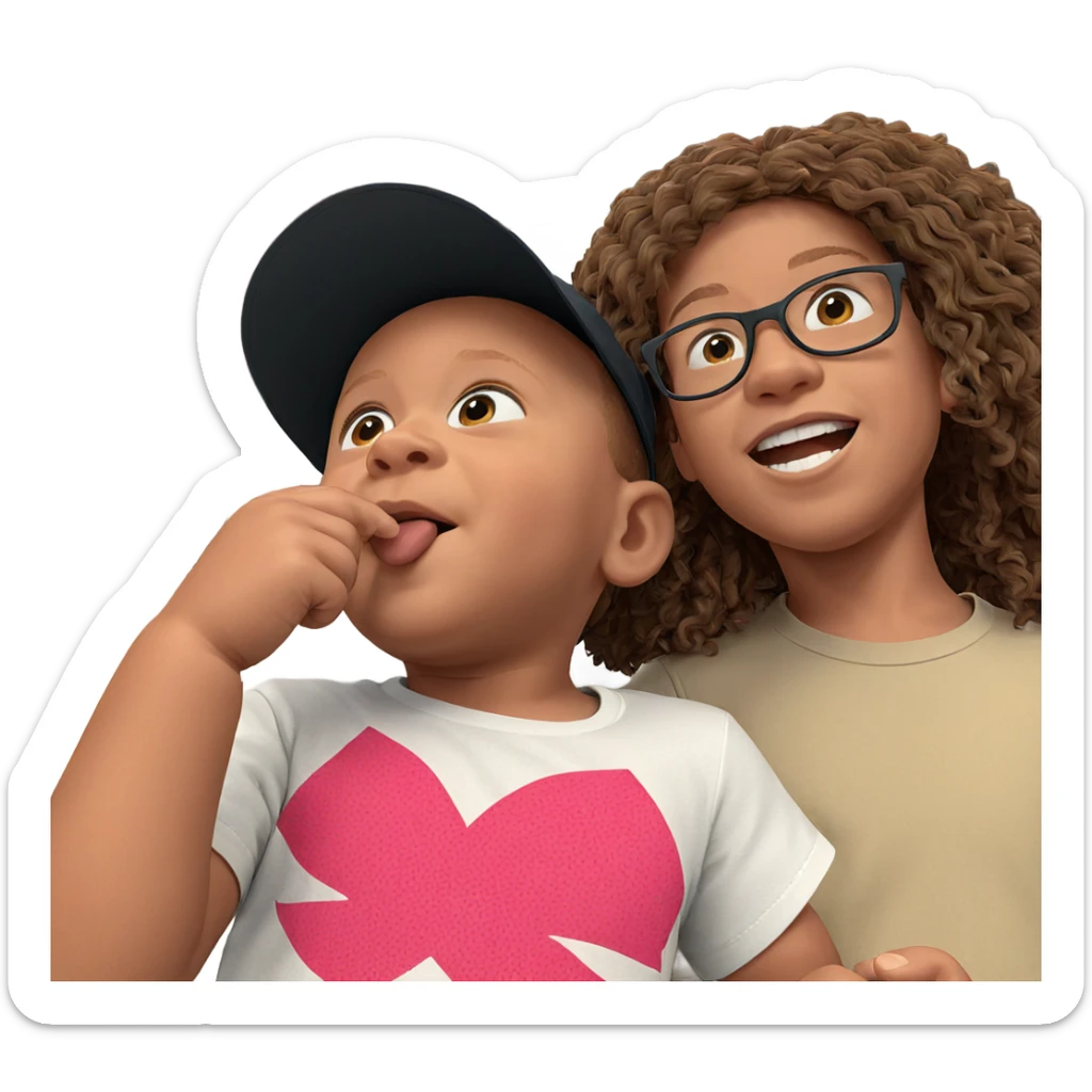 brothers showing off style sticker