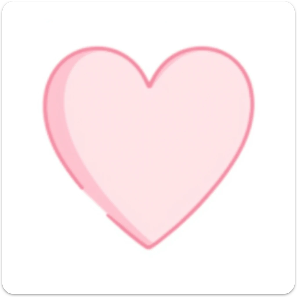 pastel pink hand-drawn heart sticker