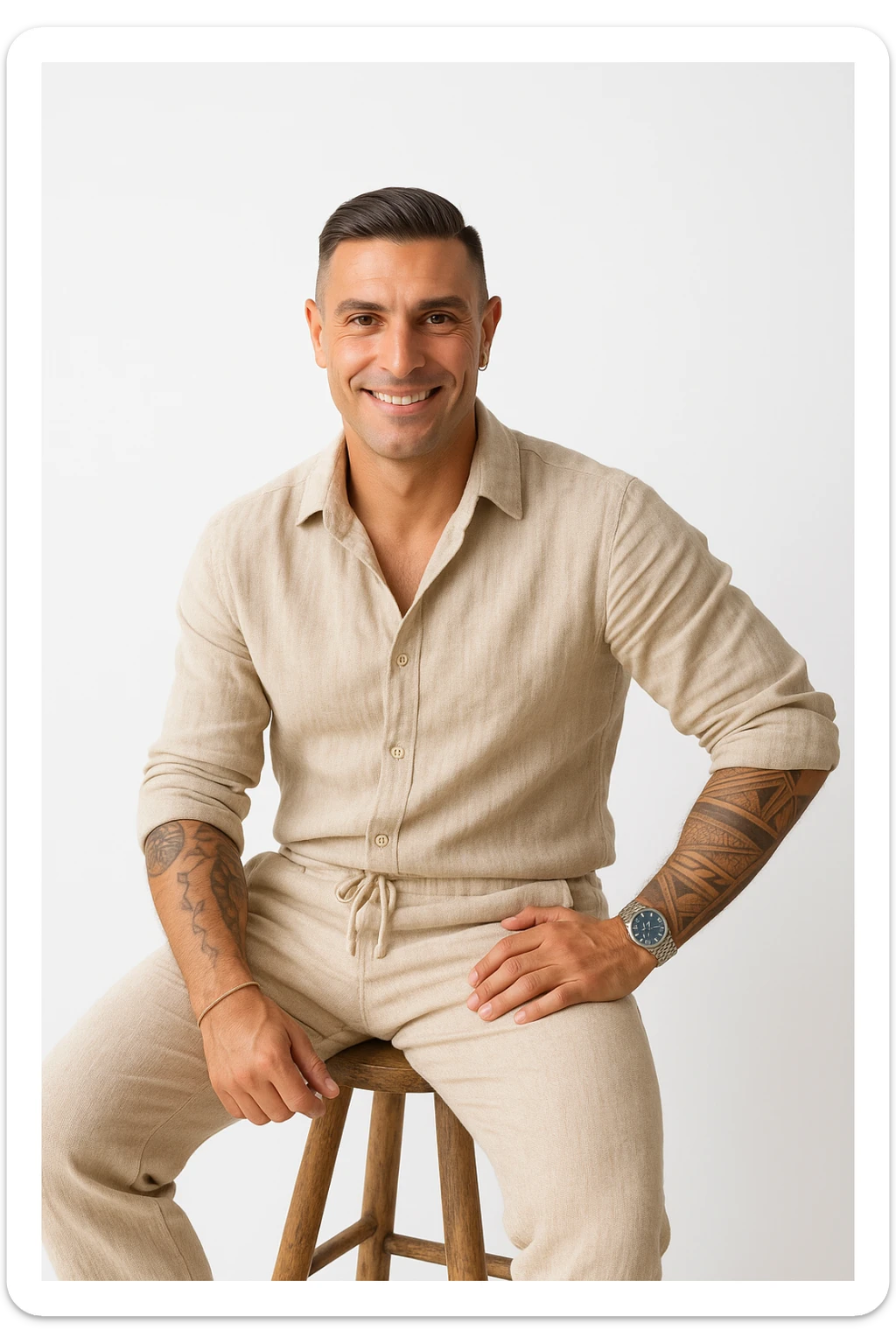 Uomo che usa solo prodotti di Lino e Cotone, perchè sono naturali sticker