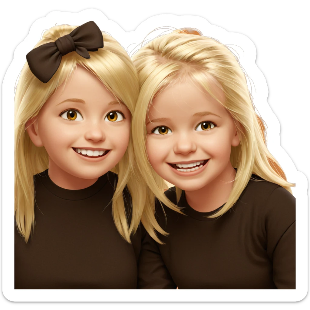 smiling girls with blonde hair sticker
