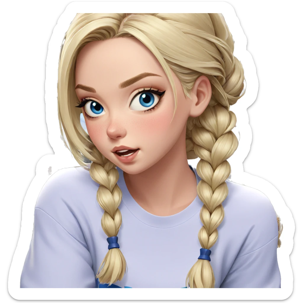 blonde girl with blue eyes sticker
