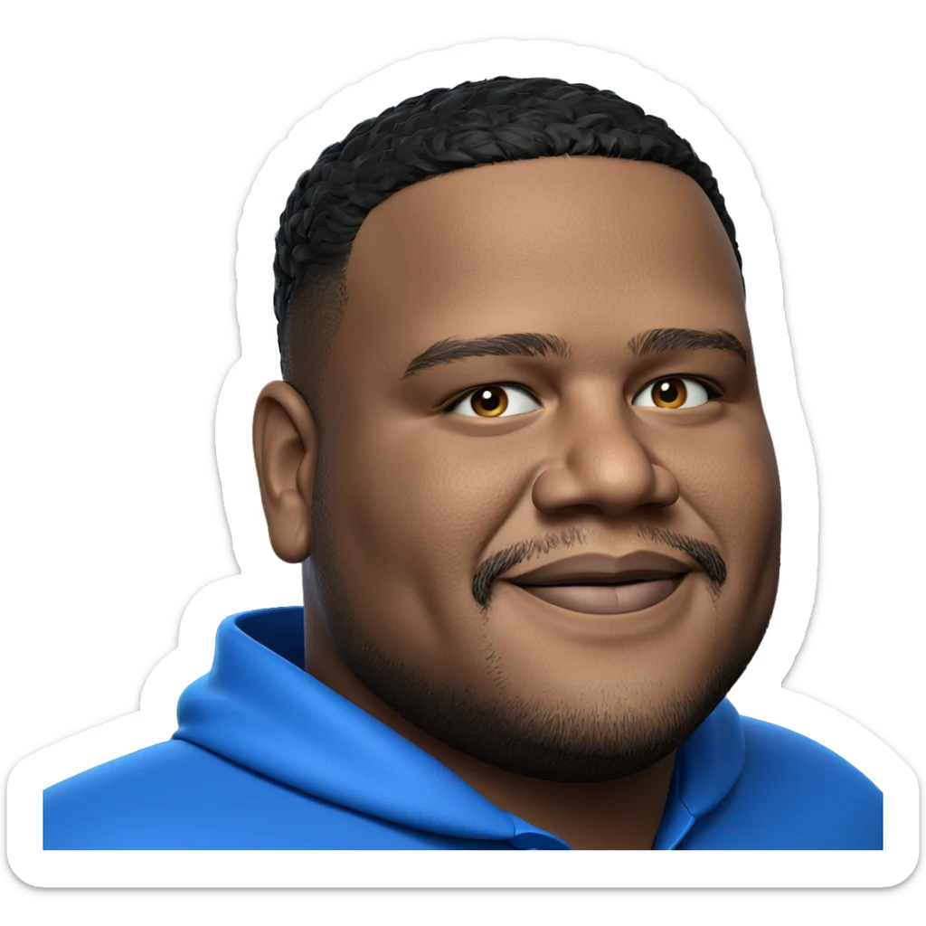 portrait of a blue shirted man sticker