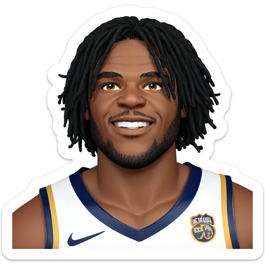 smiling boy in basketball uniform sticker