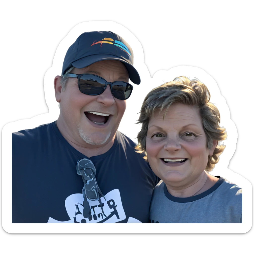 boys enjoying a sunny day sticker