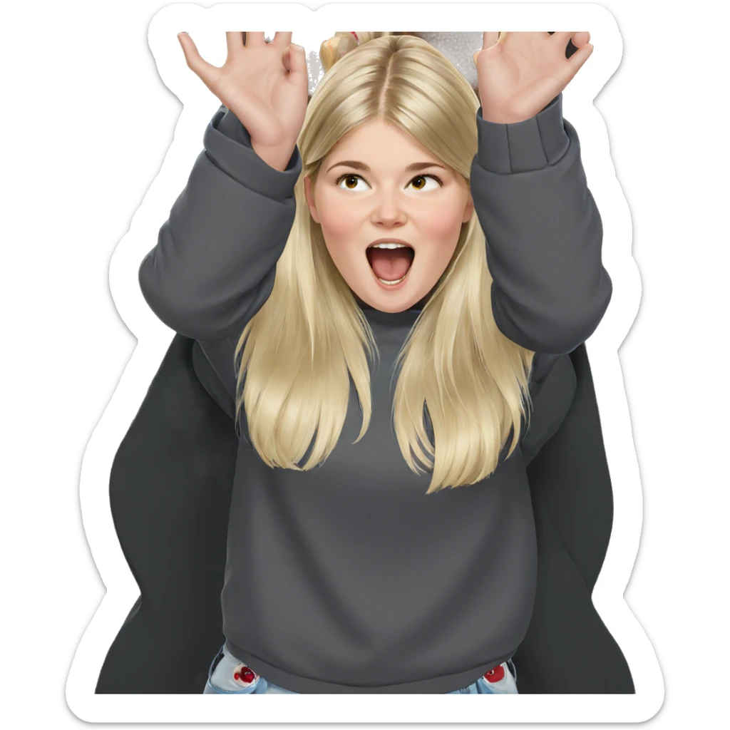 blonde girl with open mouth sticker
