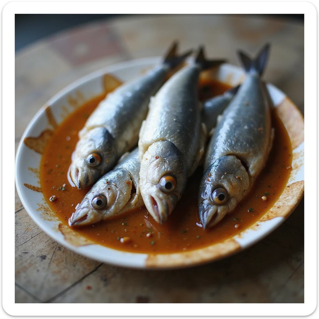 anchovies, realistic style, detailed, lifelike sticker