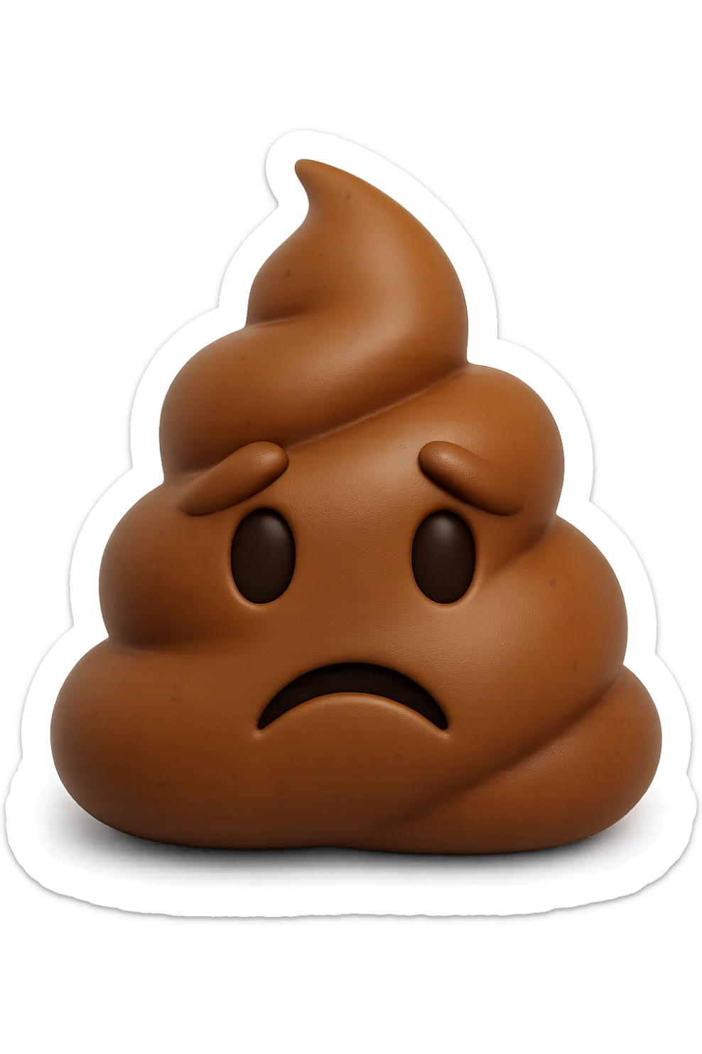 EMOJI STILE IPHONE 3D DI UNA MONTAGNETTA DI FECI A PALLINE CON ESPRESSIONE TRISTE, IPERREALISTICO 4K sticker