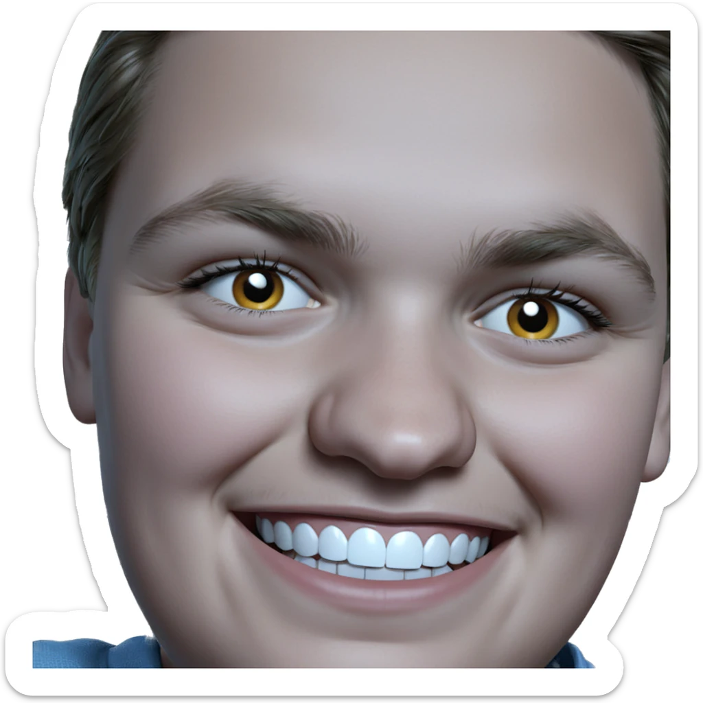 boy smiling directly at viewer sticker