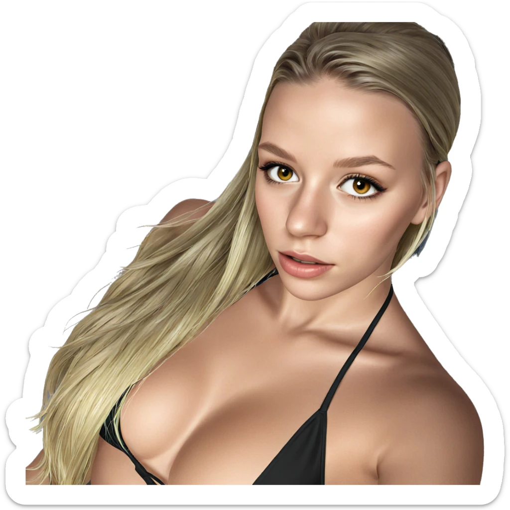 blonde girl in bikini portrait sticker