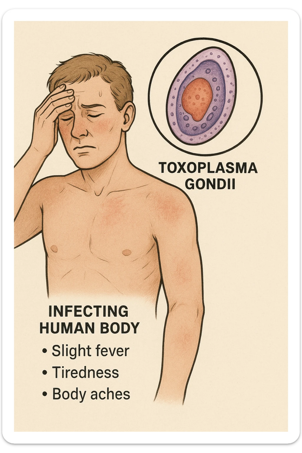 Toxoplasma gondii, infetta uomo ha sintomi solo di lieve influenza sticker