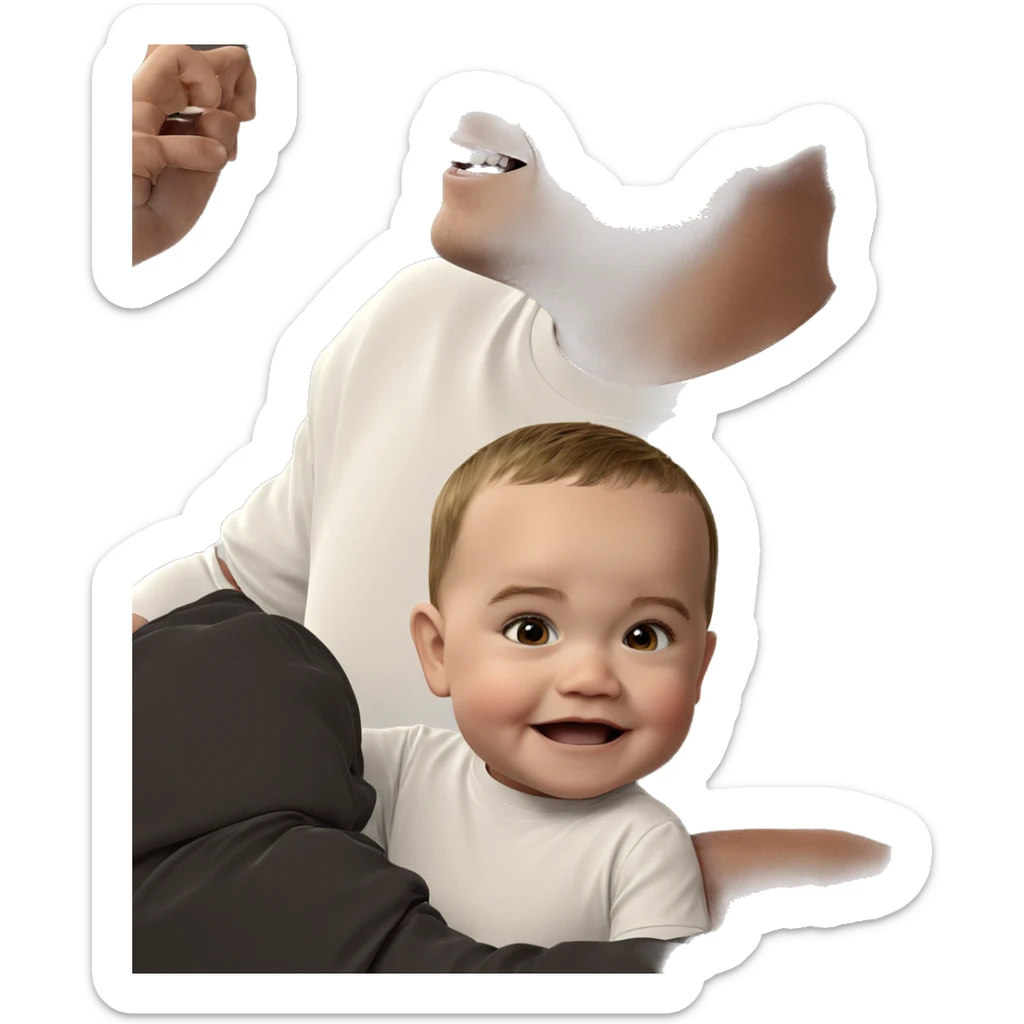 happy boys in white shirts sticker