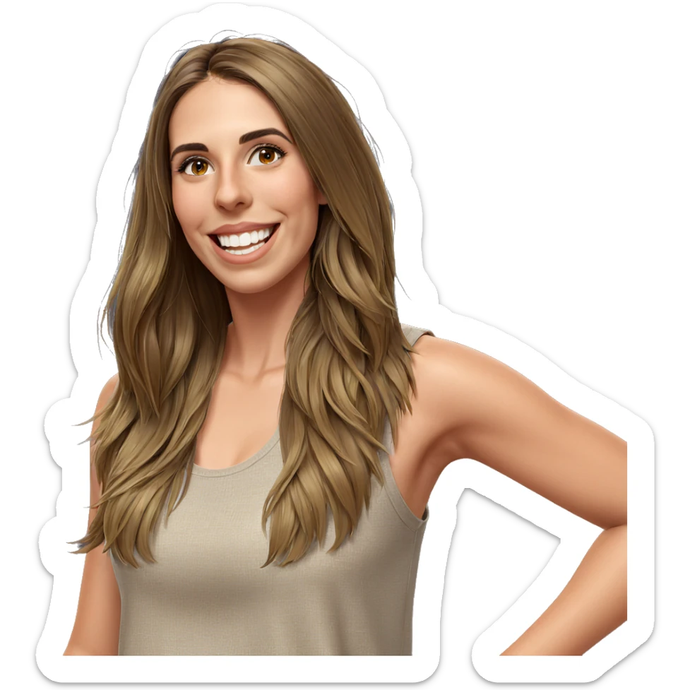 smiling portrait of young woman sticker