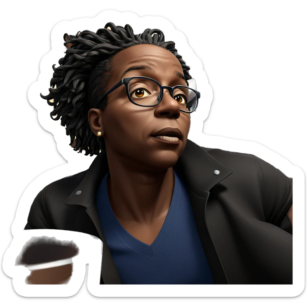 stylish dark-skinned male portrait sticker