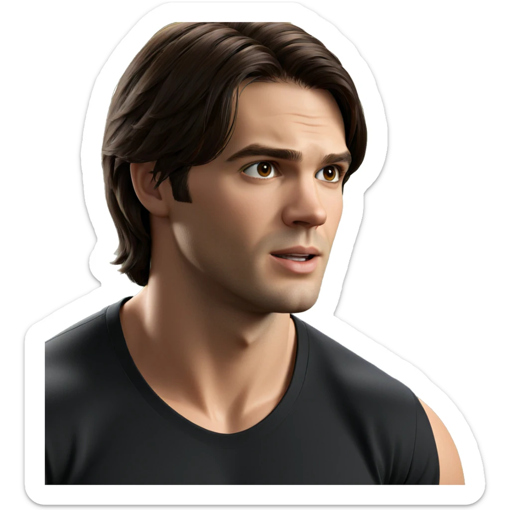 male in black shirt sticker
