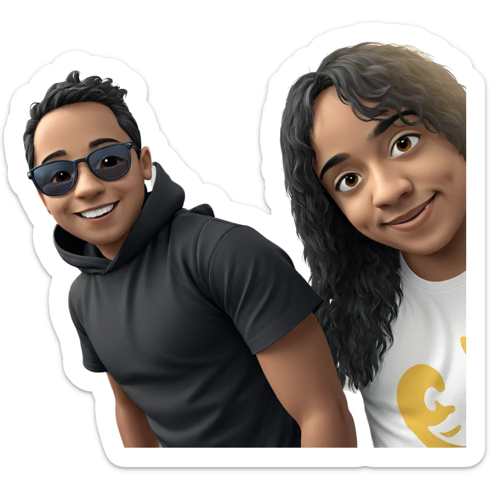 smiling boy with sunglasses sticker