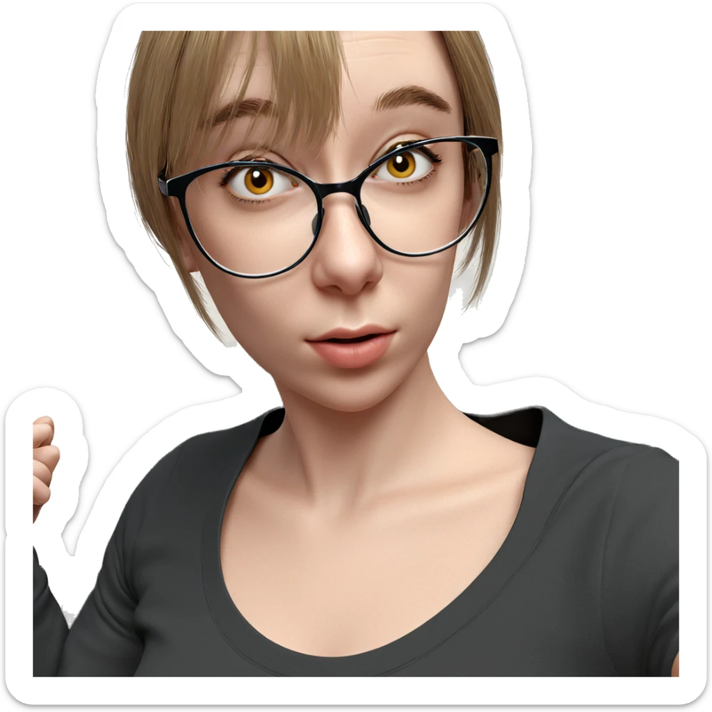 realistic portrait of girl sticker