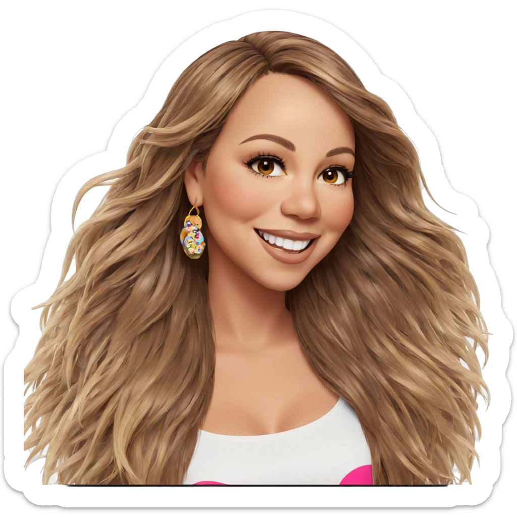 smiling girl with brown hair sticker