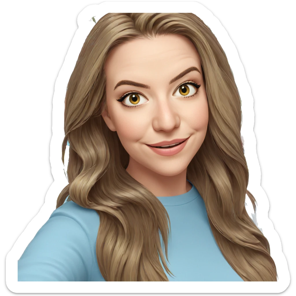 smiling girl with flowers sticker