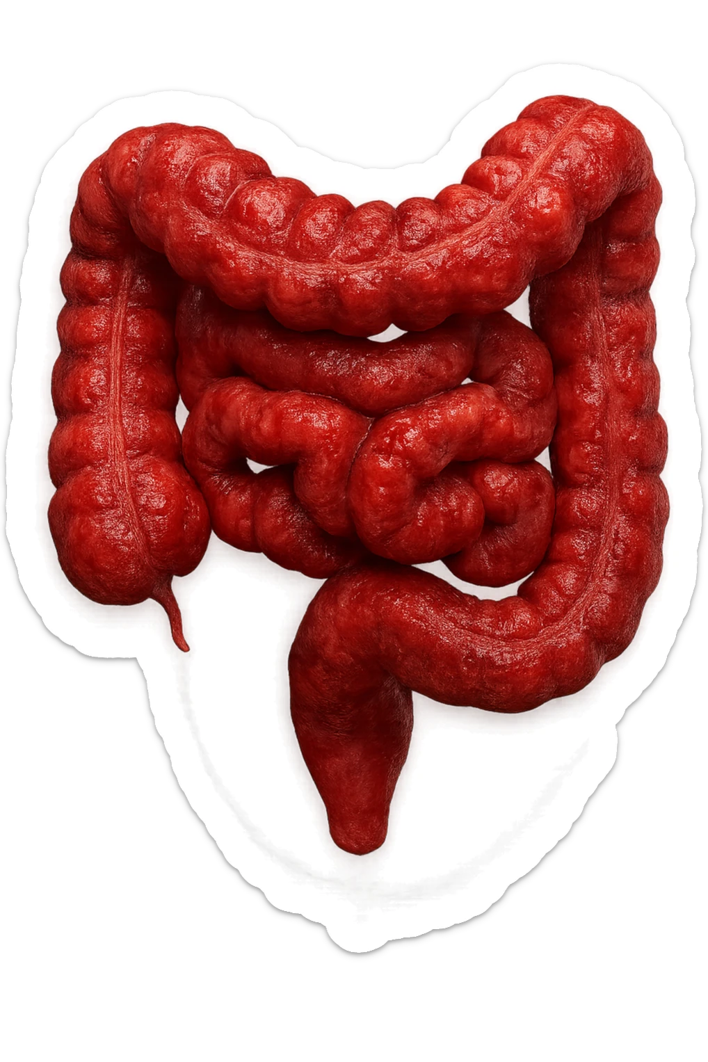 intestino infiammato iperrealistico 4k sticker