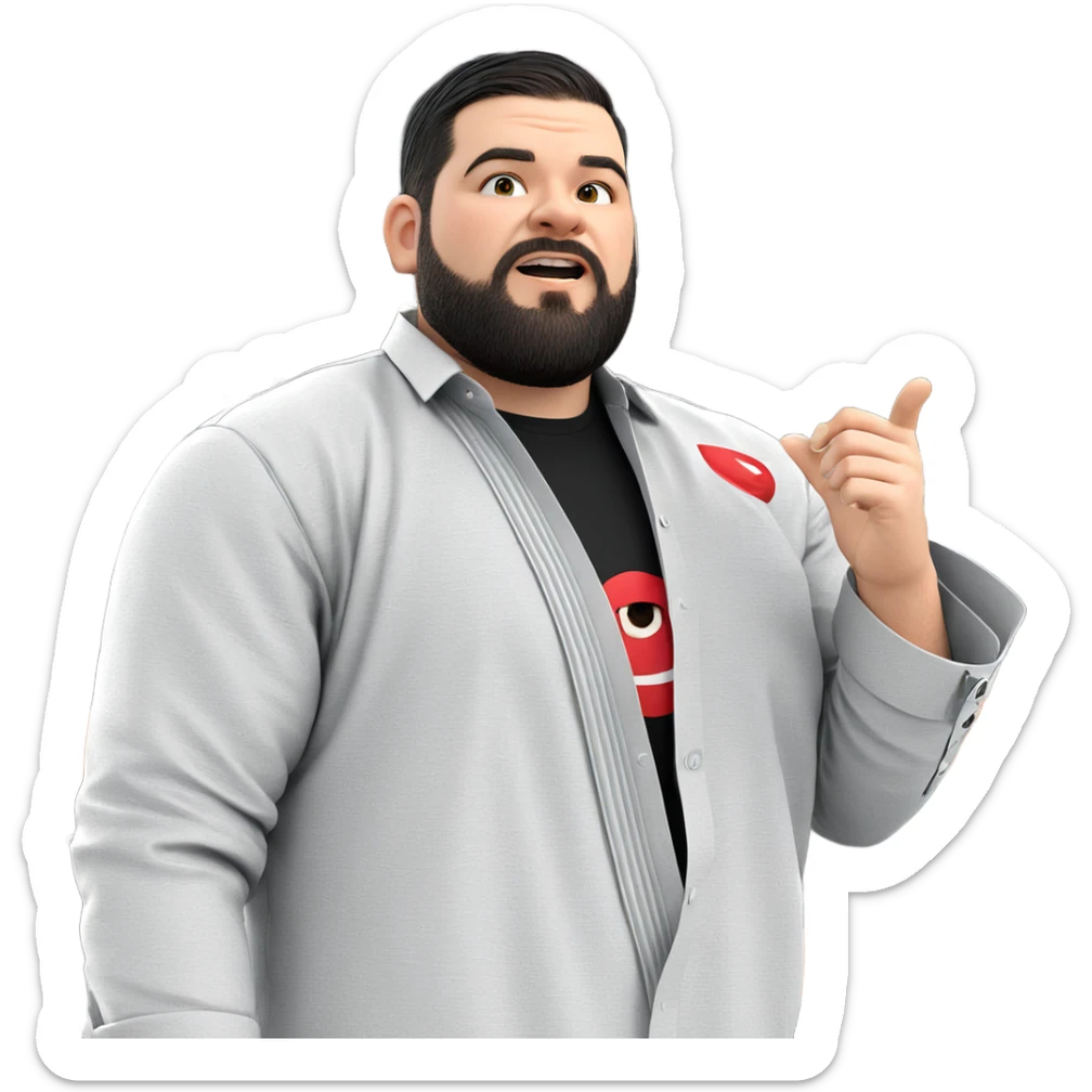 confident guy in black shirt sticker