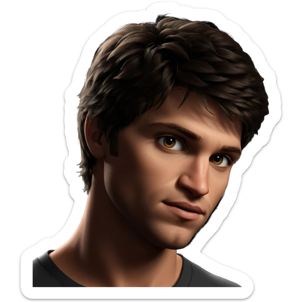 realistic portrait of solo boy sticker