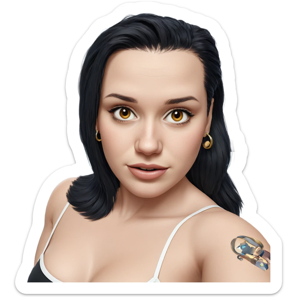 realistic portrait of girl sticker