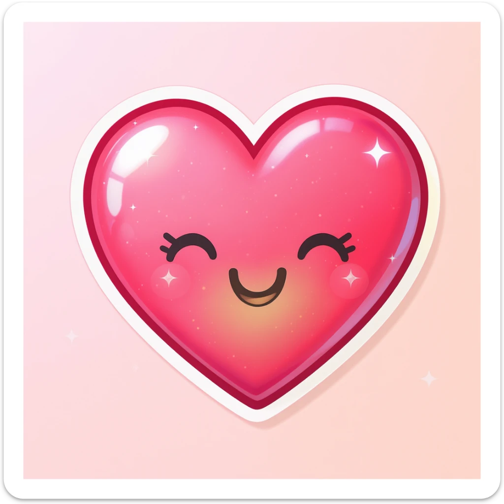 food heart emoji, cute and shiny, with a gradient effect, no background sticker