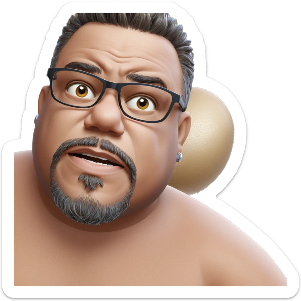 bearded boy with earrings sticker