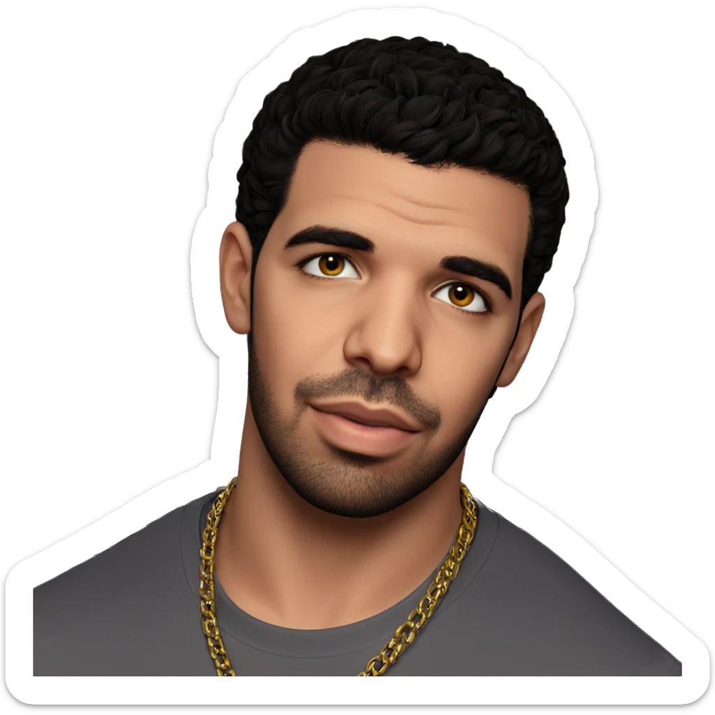 male portrait with necklace sticker