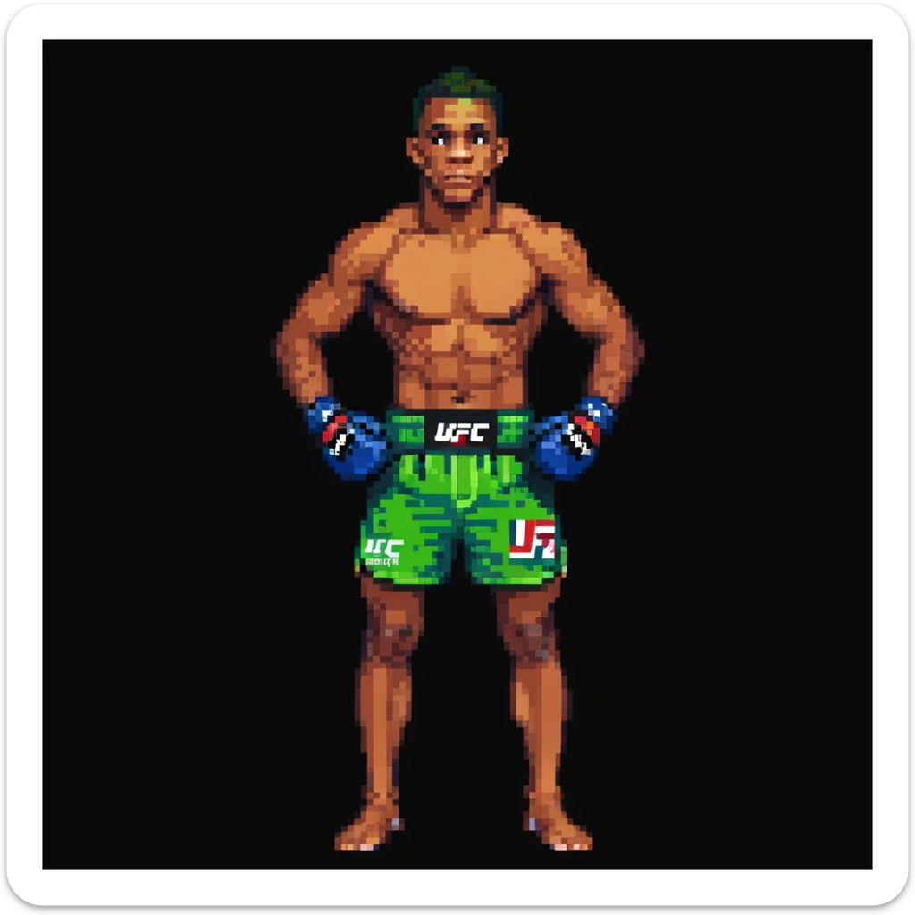 Charles Oliveira wearing UFC shorts and gloves, ready to fight sticker