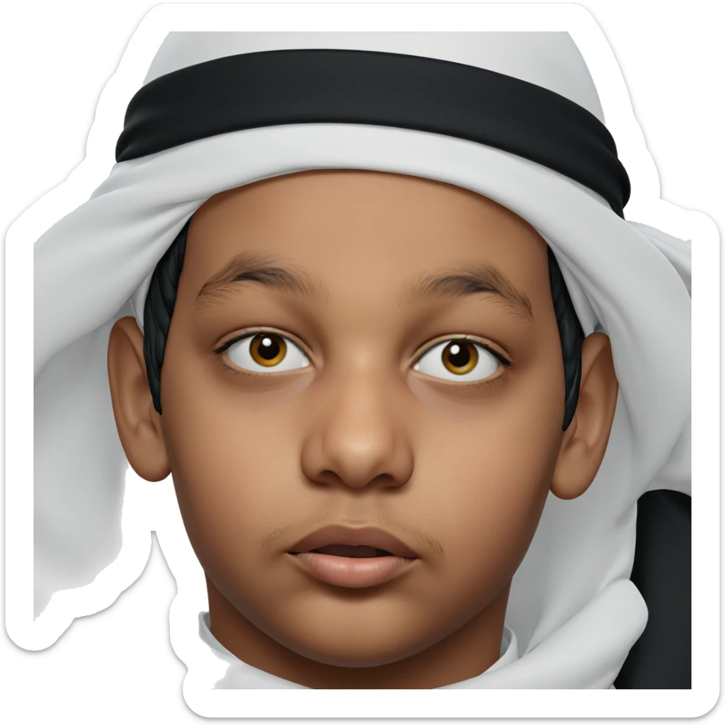 portrait of a veiled boy sticker