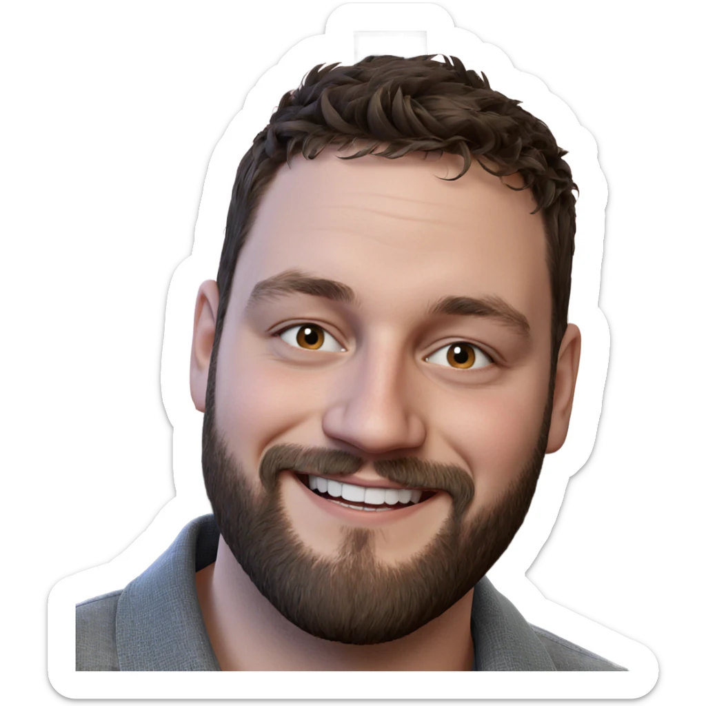 smiling male portrait with beard sticker