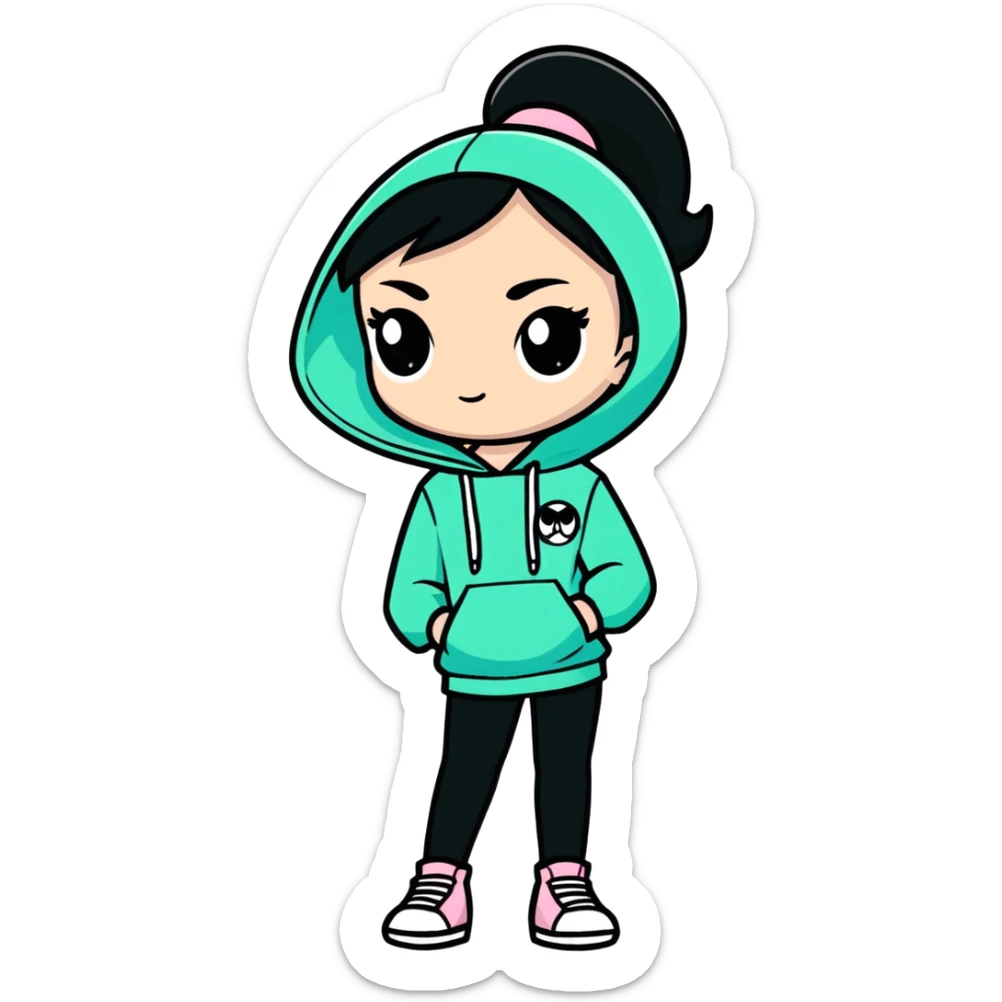 A girl with a power puffs girls hodi  sticker