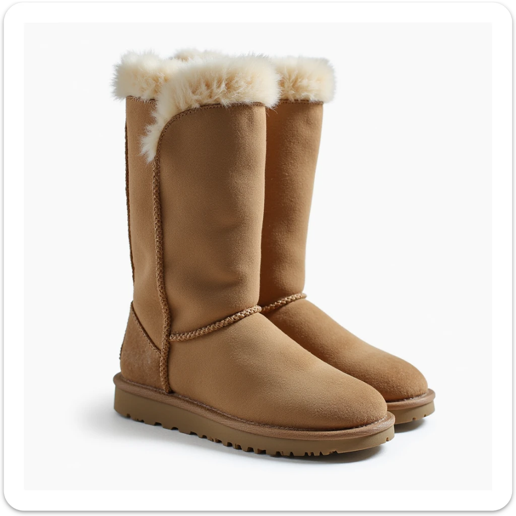 an UGG boot, realistic style, detailed texture, neutral color sticker