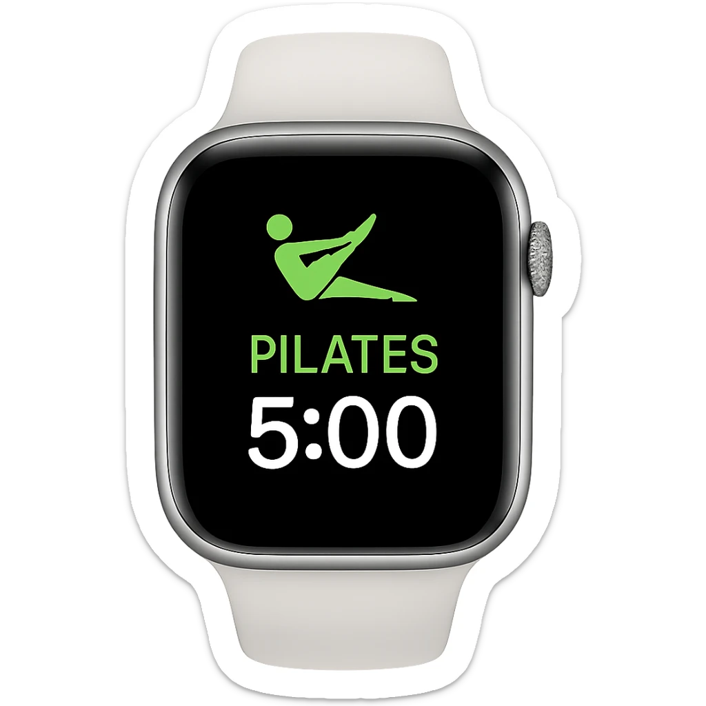 smartwatch con modalità attiva di pilates che segna 5 ore di pilates, REALISTICA 4K sticker