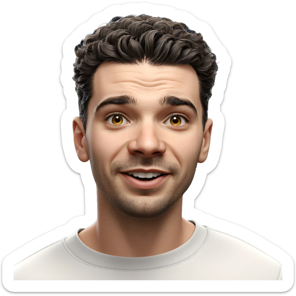 realistic portrait of a male sticker