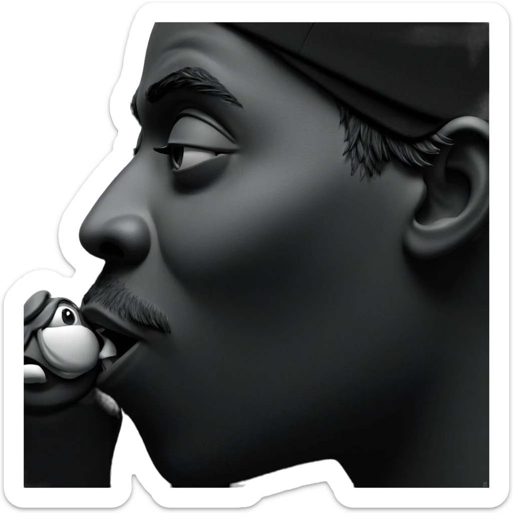 monochrome portrait of a boy sticker