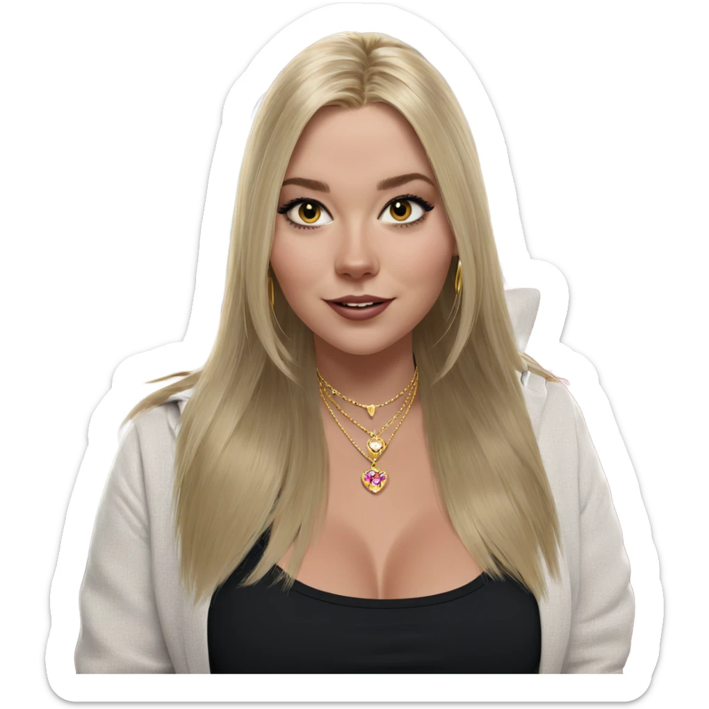 blonde beauty with jewelry sticker