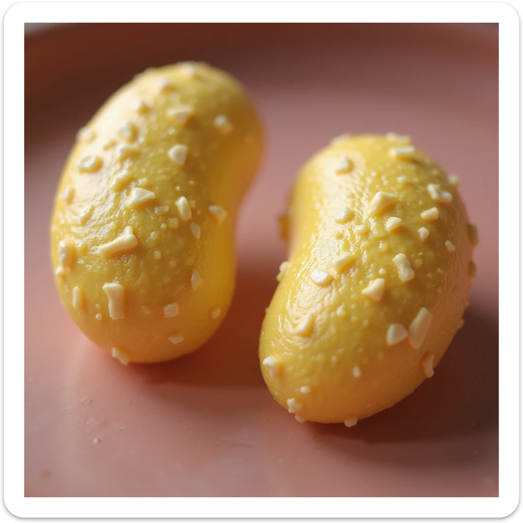 two yellow fat cells (adipocytes) hyperrealistic 3d, no background sticker