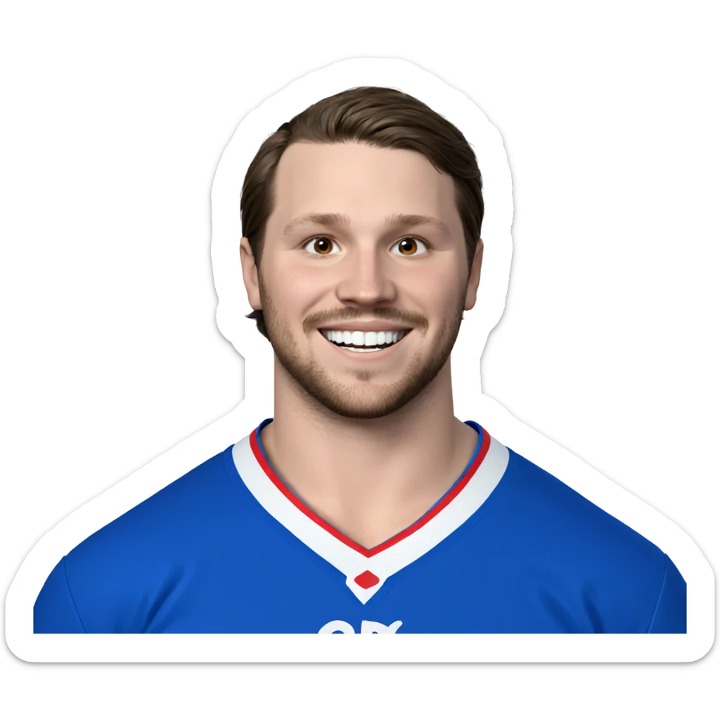 smiling boy in blue shirt sticker