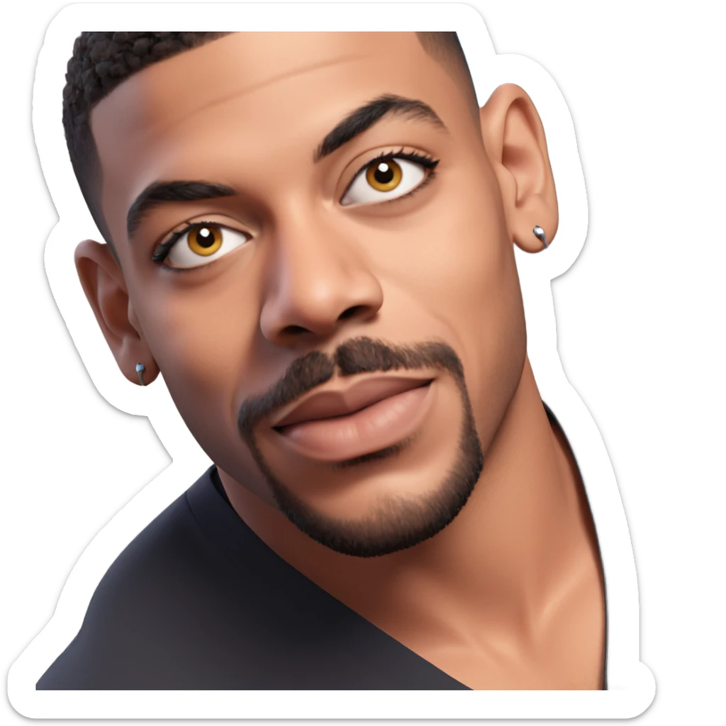 bearded boy in earrings sticker