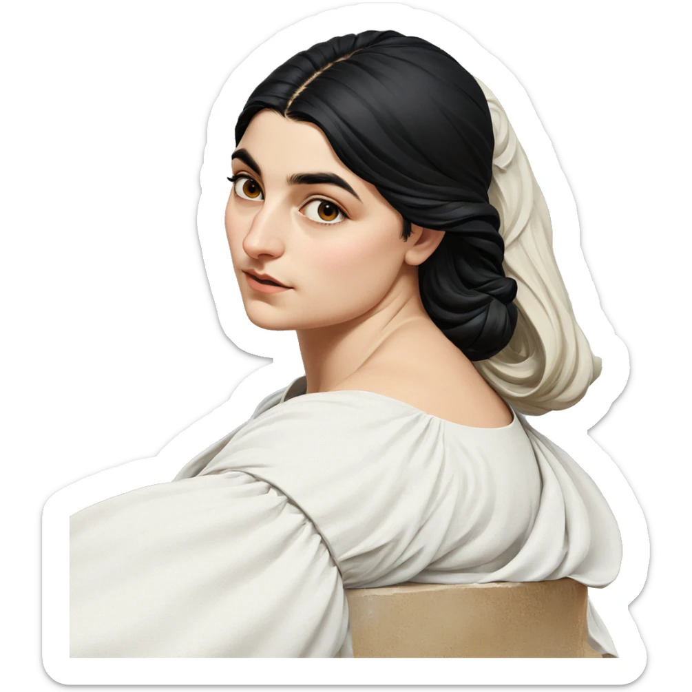 girl looking at sky painting sticker