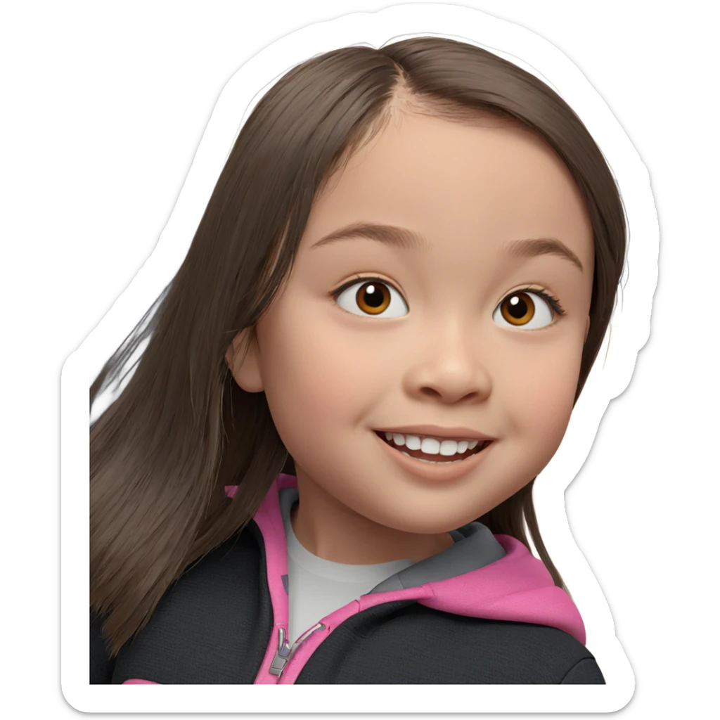 smiling girl with brown hair sticker