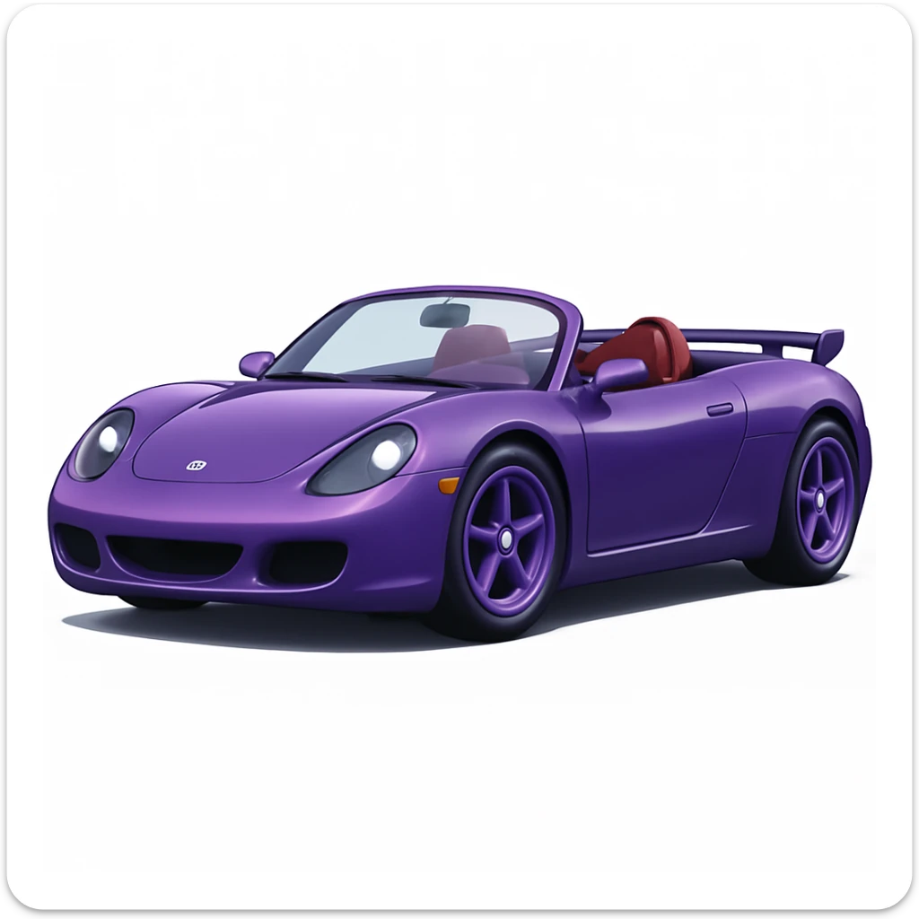 Change the car color to purple, keep the rest of the image unchanged. sticker