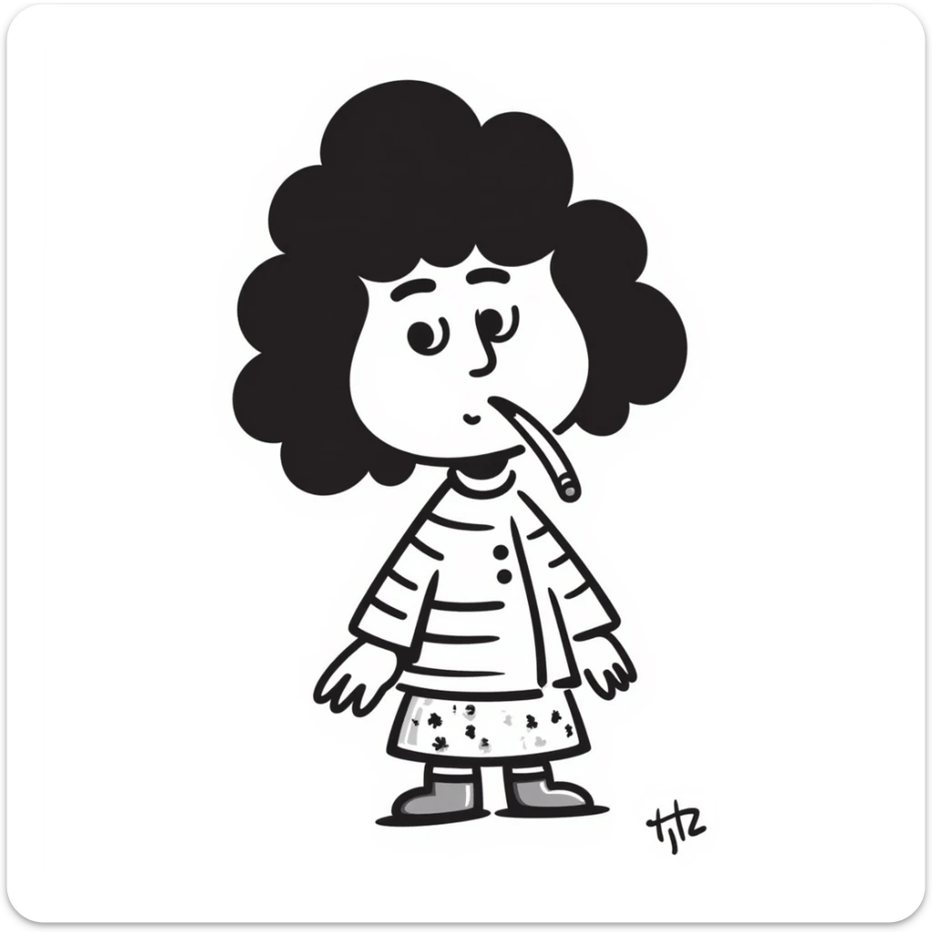 hand-drawn doodle of a whimsical character named 'tralalero tralala' smoking a joint sticker