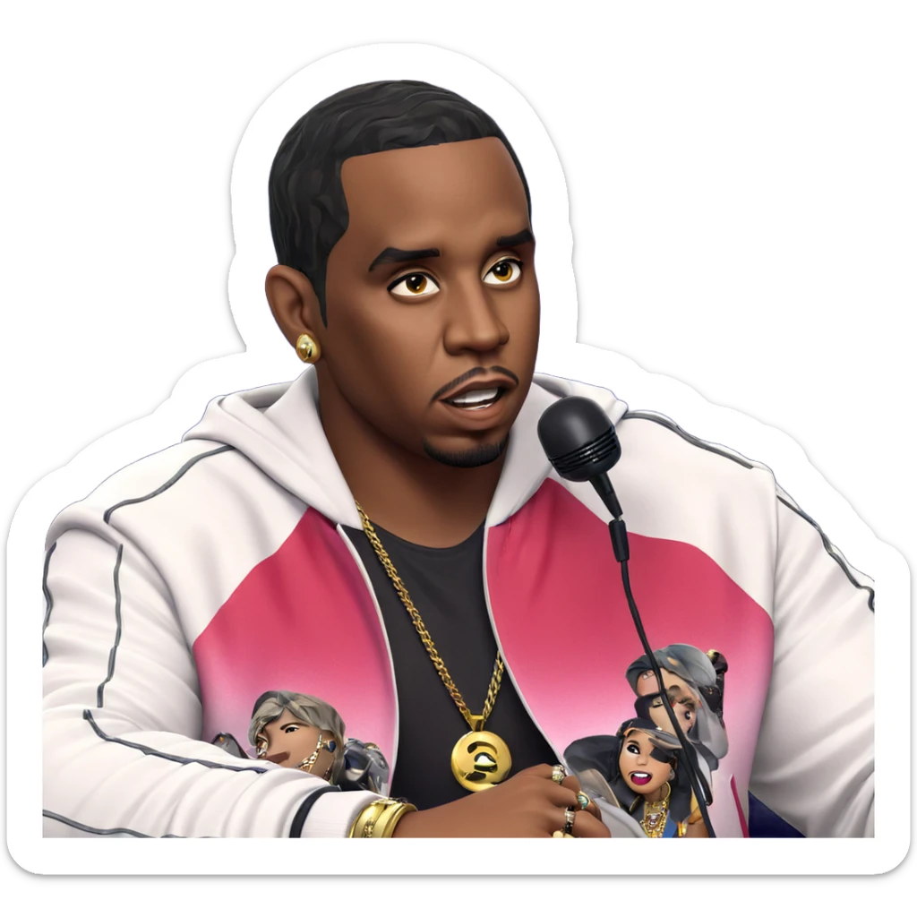 male singer with jewelry sticker