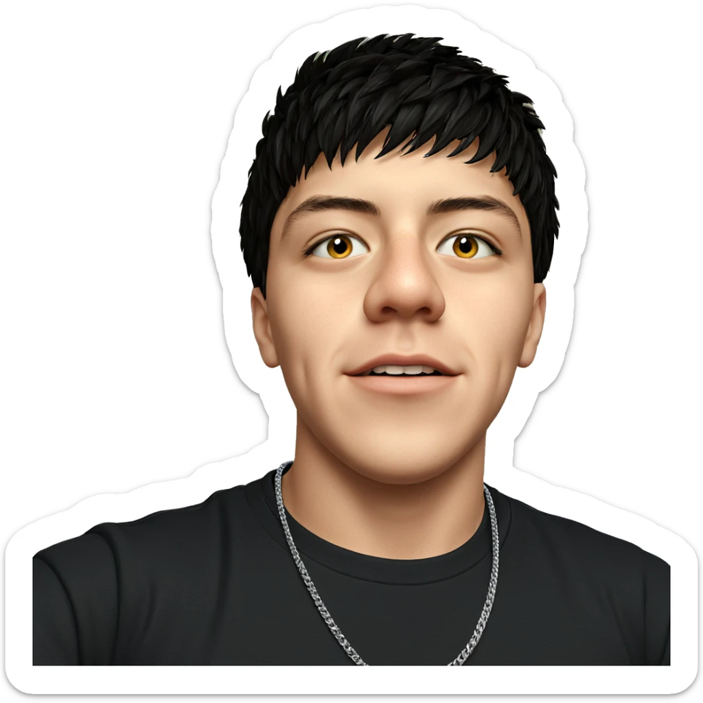 portrait of a boy with necklace sticker